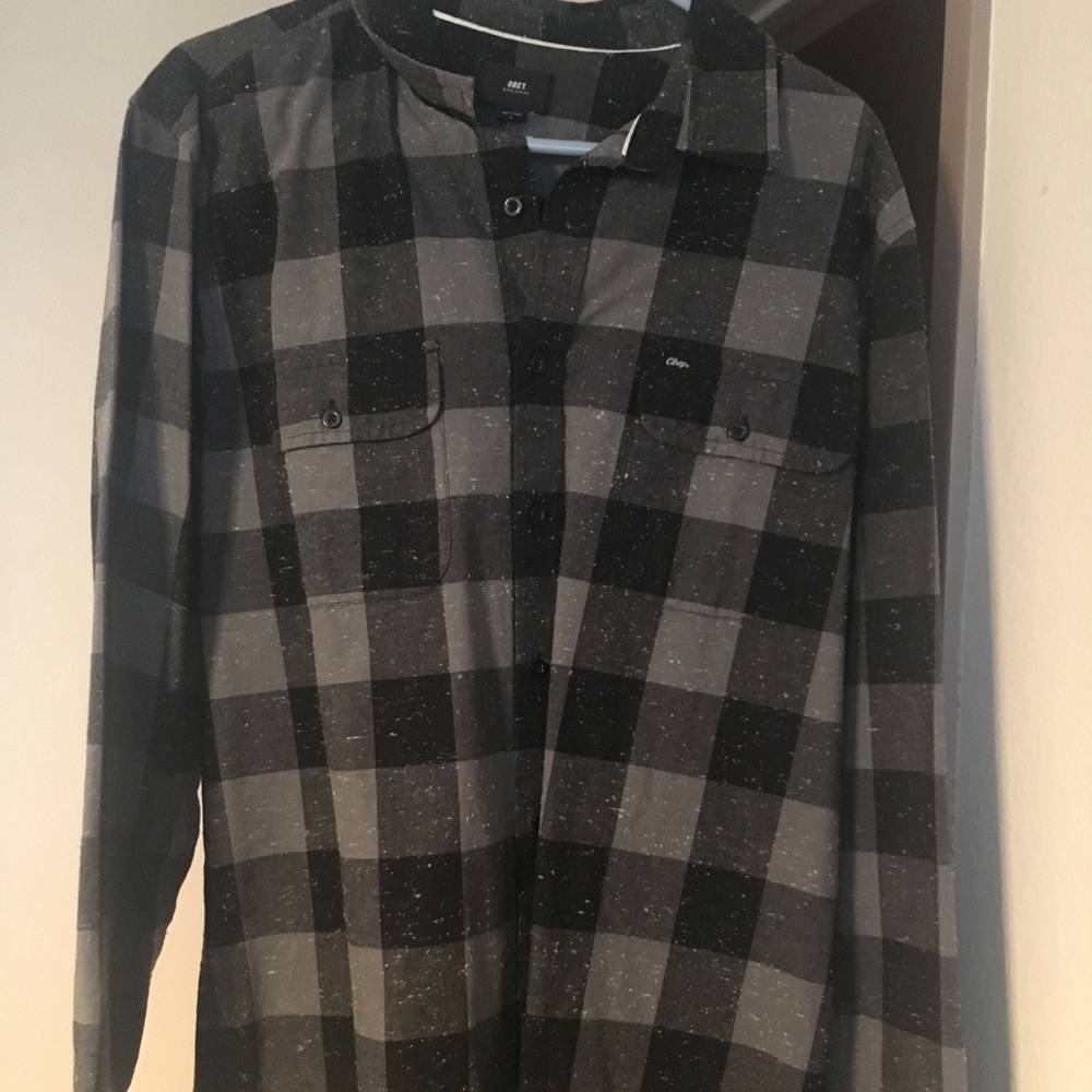 Obey brand casual dress shirt size large